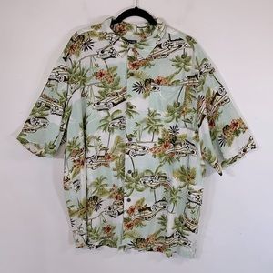 George Tropical Hawaiian Relaxed Fit Button Up Men Size 2XL (50/52) Rayon Shirt